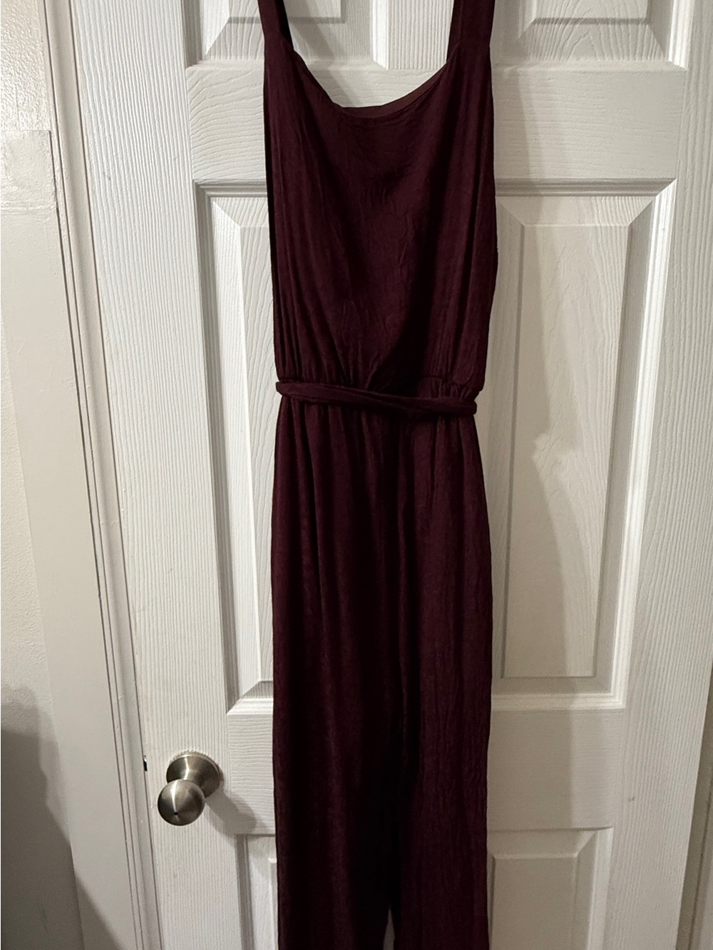 Women's Sleeveless Wine Jumpsuit